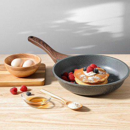 SENSARTE Antihaft Kochgeschirr Set 13 teilig mit Glasdeckel, Schweizer Antihaftbeschichtung