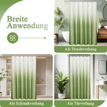 Duschvorhang Textil Grün 180x180cm Wasserdicht Waschbar Antischimmel