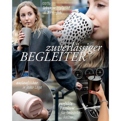 Thermobecher mit Strohhalm 700ml doppelwandig isoliert Pearl