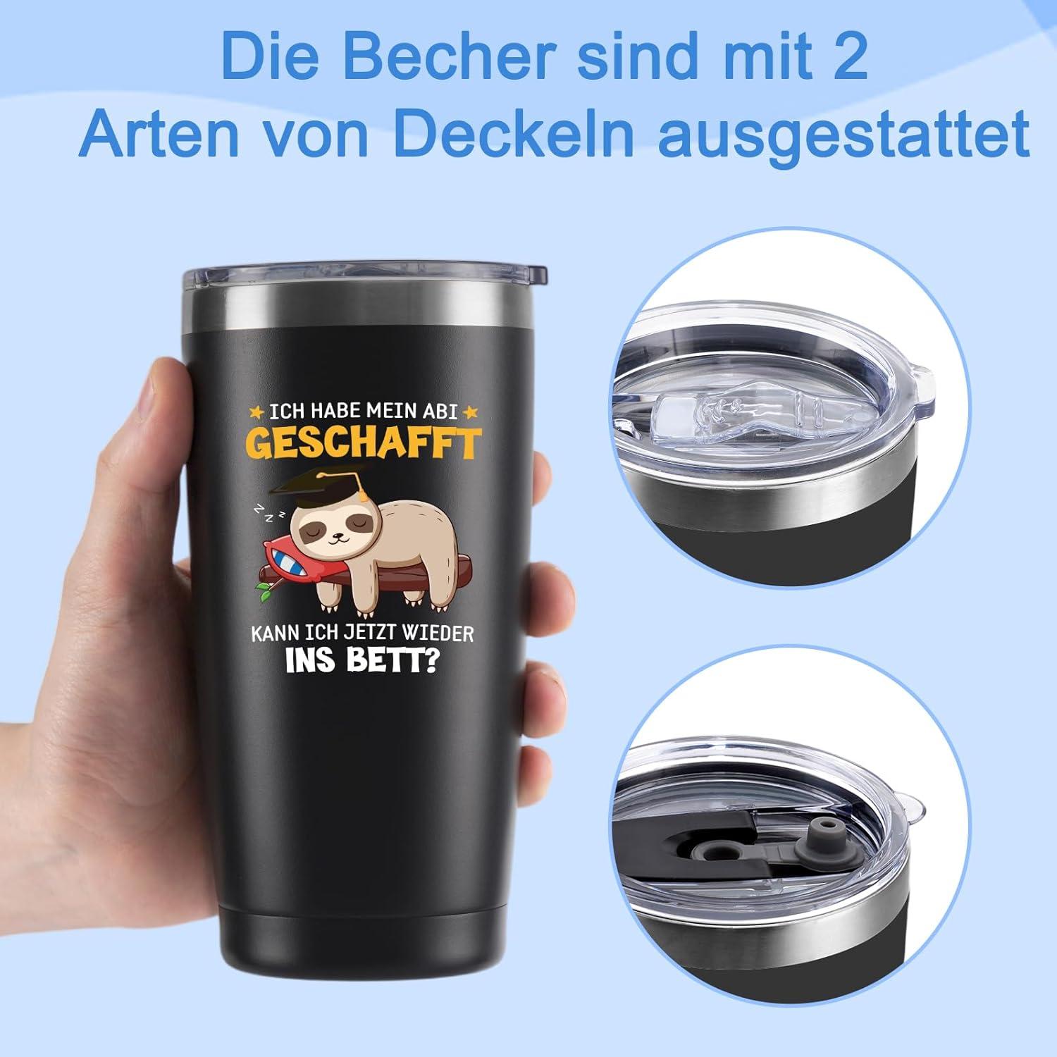 Lustige ABI 2024 Geschenk Tasse Junge 600ml Coffee to go Becher