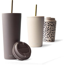 Thermobecher mit Strohhalm 700ml doppelwandig isoliert aus