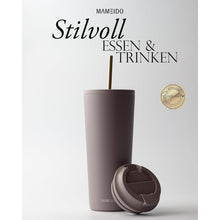 Thermobecher mit Strohhalm 700ml doppelwandig isoliert aus