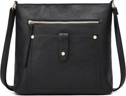 Umhängetasche mit verstellbarem Riemen, mehrere Taschen, weiches