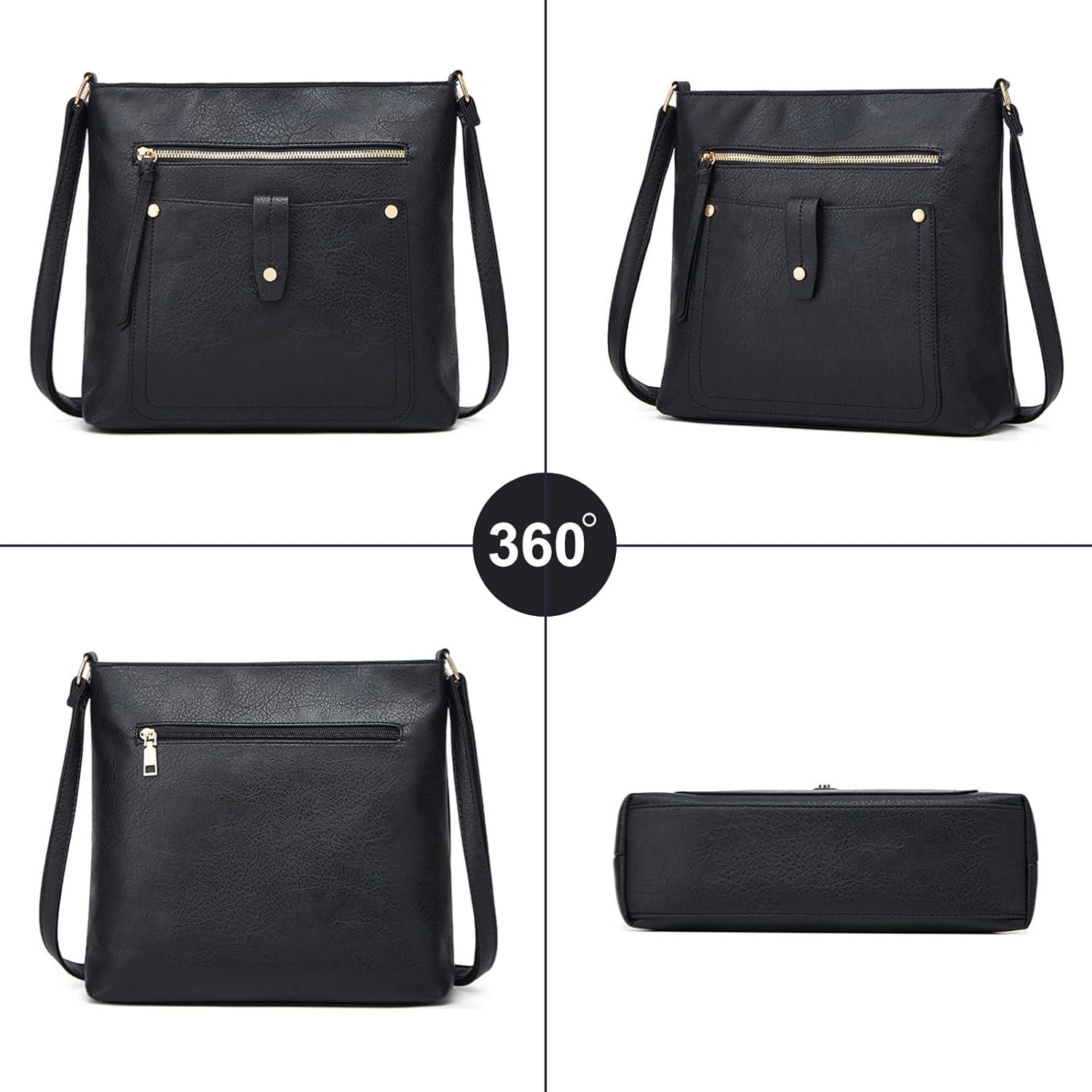 Umhängetasche mit verstellbarem Riemen, mehrere Taschen, weiches