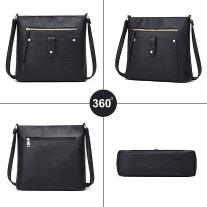 Umhängetasche mit verstellbarem Riemen, mehrere Taschen, weiches