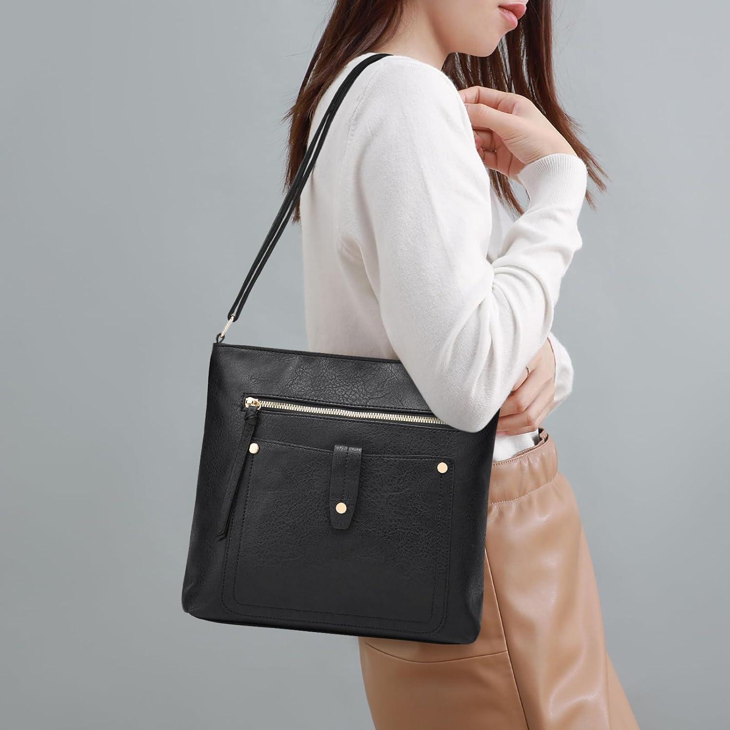 Damen Crossbody Umhängetasche aus PU-Leder mit verstellbarem Riemen