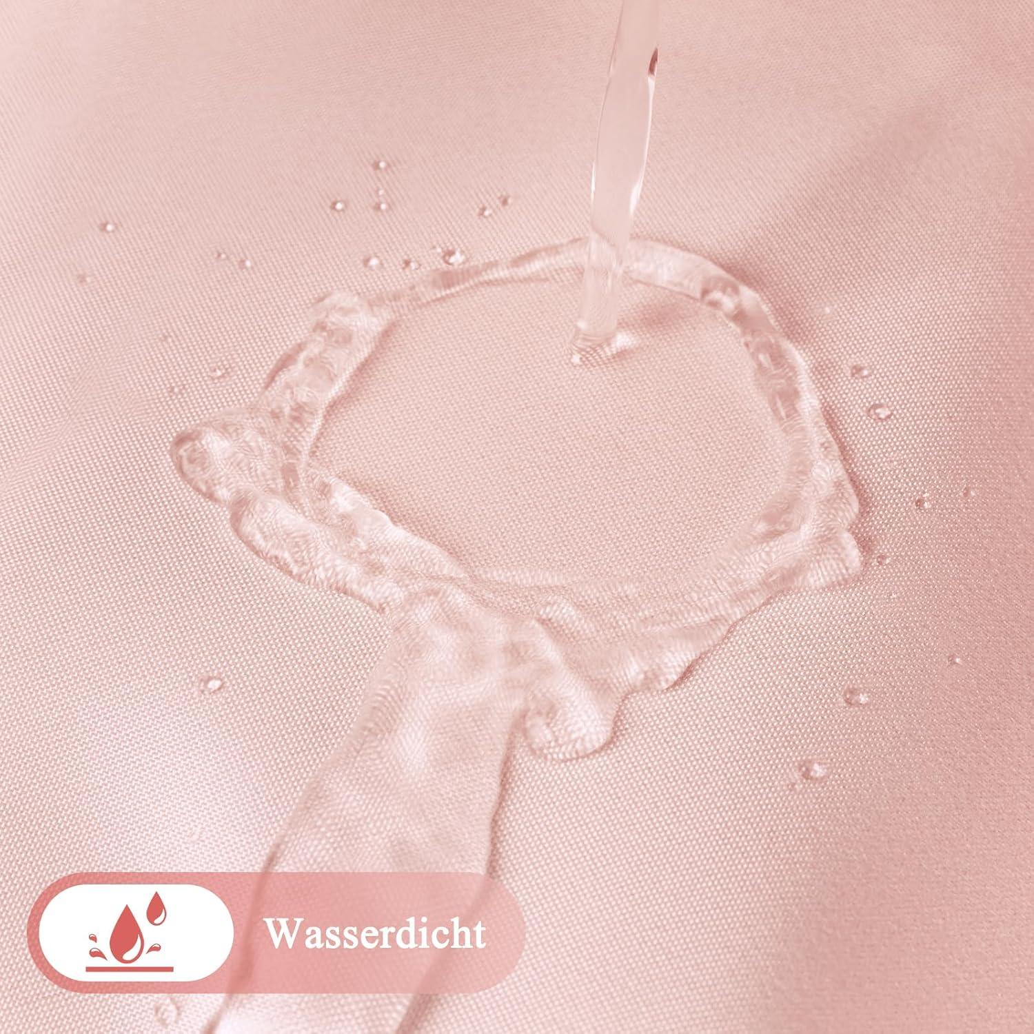 Duschvorhang Textil Rosa 180x200cm Wasserdicht Waschbar Antischimmel