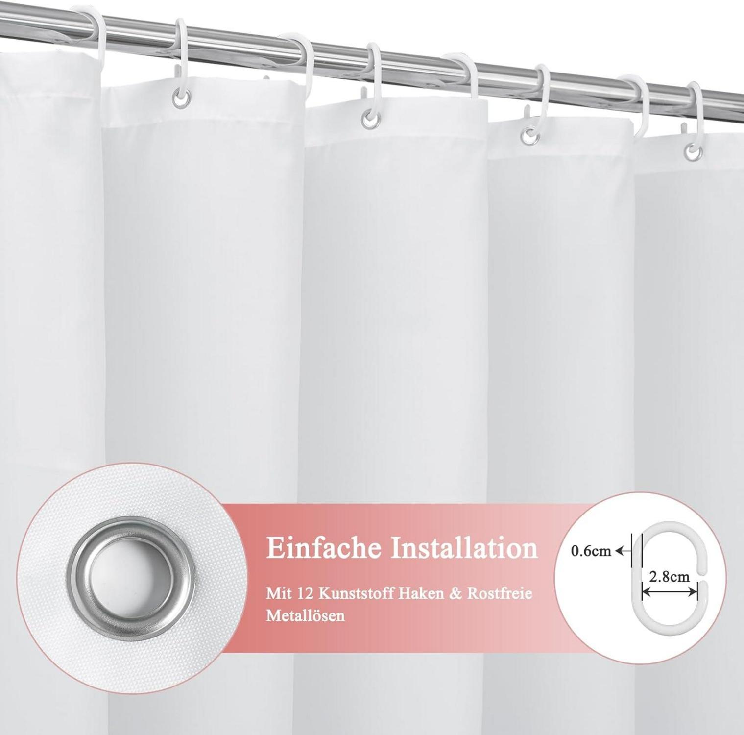 Duschvorhang Textil Rosa 180x200cm Antischimmel Wasserdicht