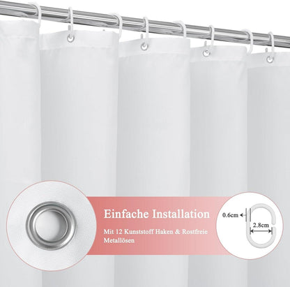 Duschvorhang Textil Rosa 180x200cm Antischimmel Wasserdicht