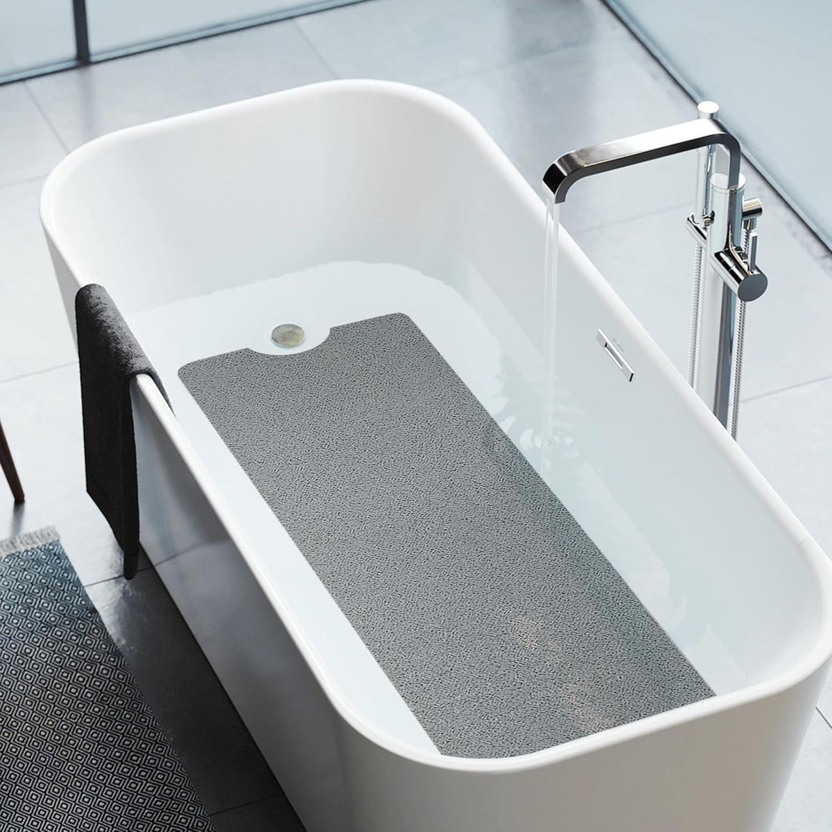 Rutschfeste Badewannenmatte 100x40cm – Schnelltrocknend & Zuschneidbar