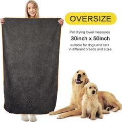 Großes Hundehandtuch 76x127cm Grau, Saugfähiges