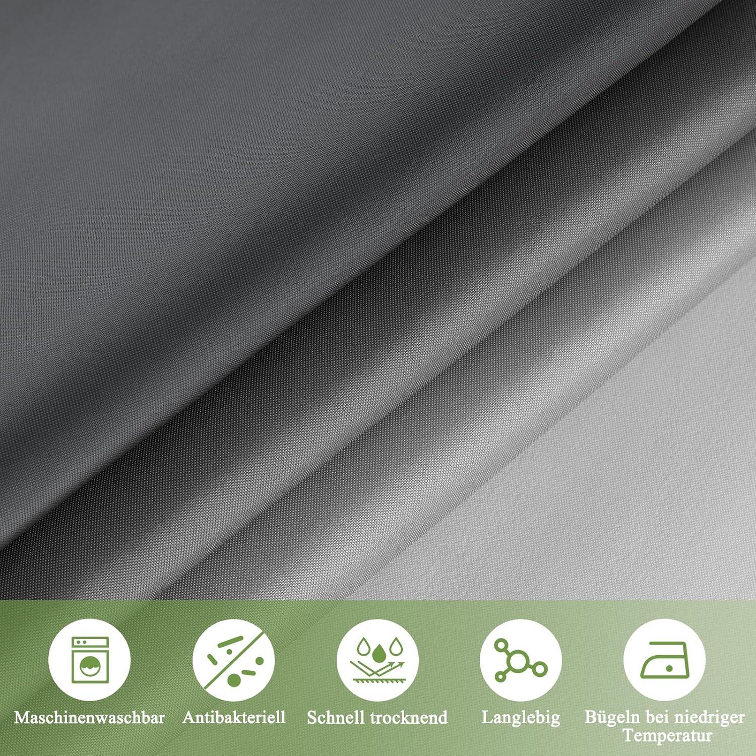 Duschvorhang Textil Grau 180x180cm Wasserdicht Waschbar