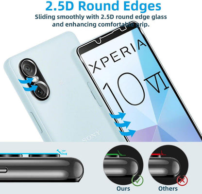 QULLOO Panzerglas Sony Xperia 10 VI Schutzfolie + Kameraschutz 4er Set