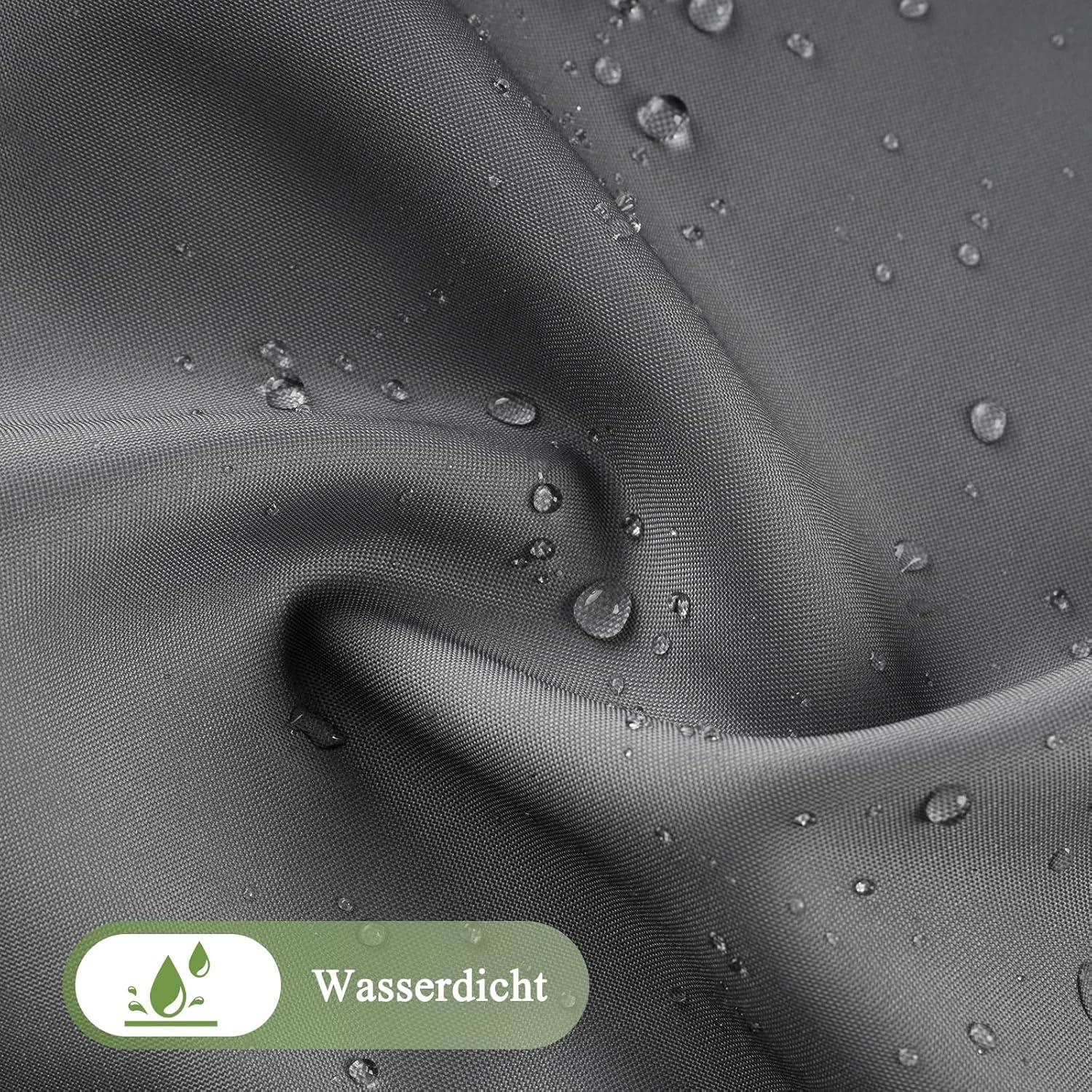 Duschvorhang 120x200cm Grau Textil Wasserdicht Waschbar Anti-Schimmel 8 Ringe