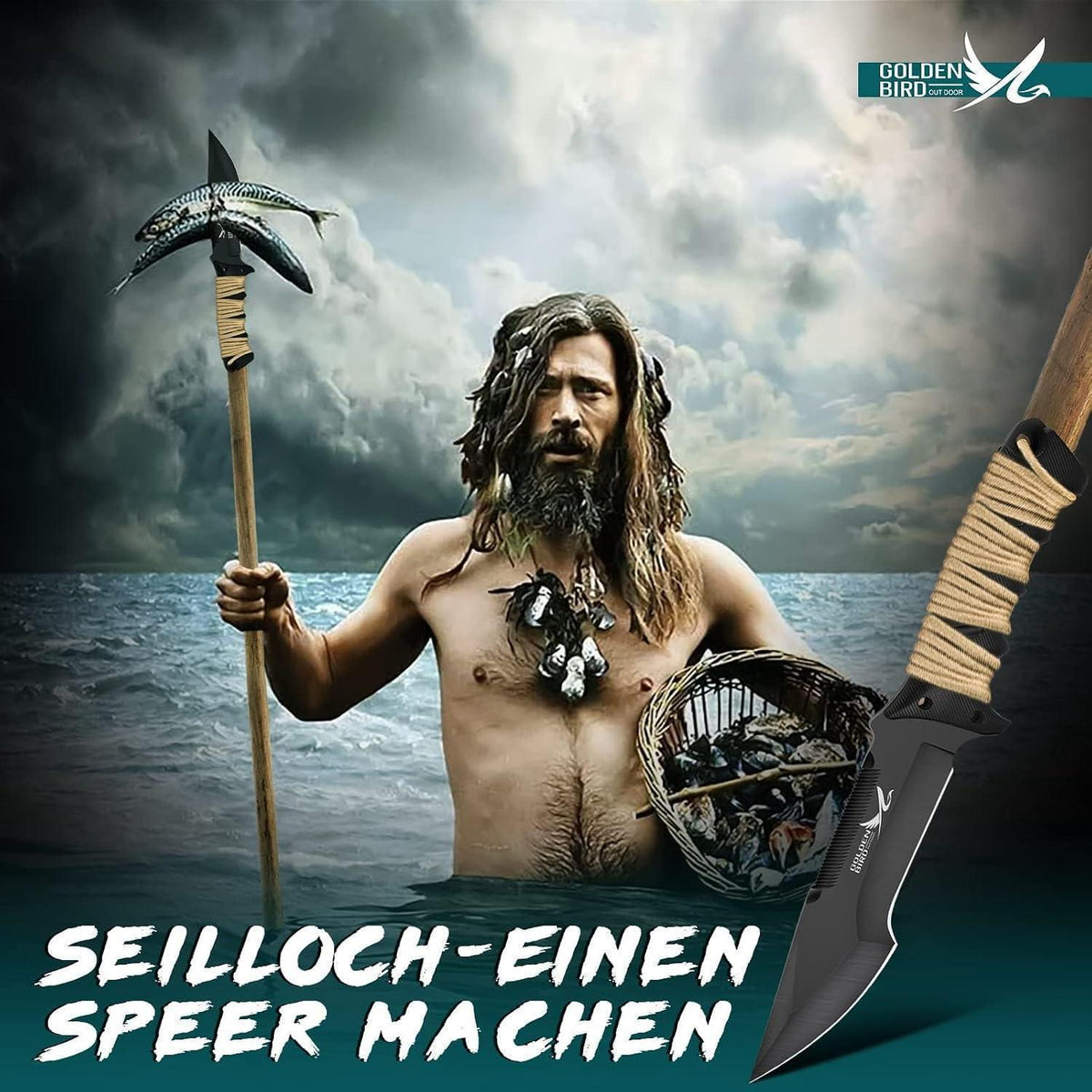 Survival Messer 2-in-1 mit Säge & Scheide – Jagd & Outdoor