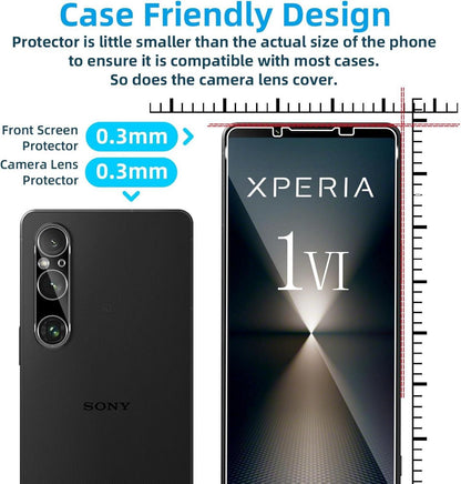 Sony Xperia 1 VI Panzerglas Screen Schutzfolie 9H Kratzfest Anti-Fingerabdruck Kameraschutz (2