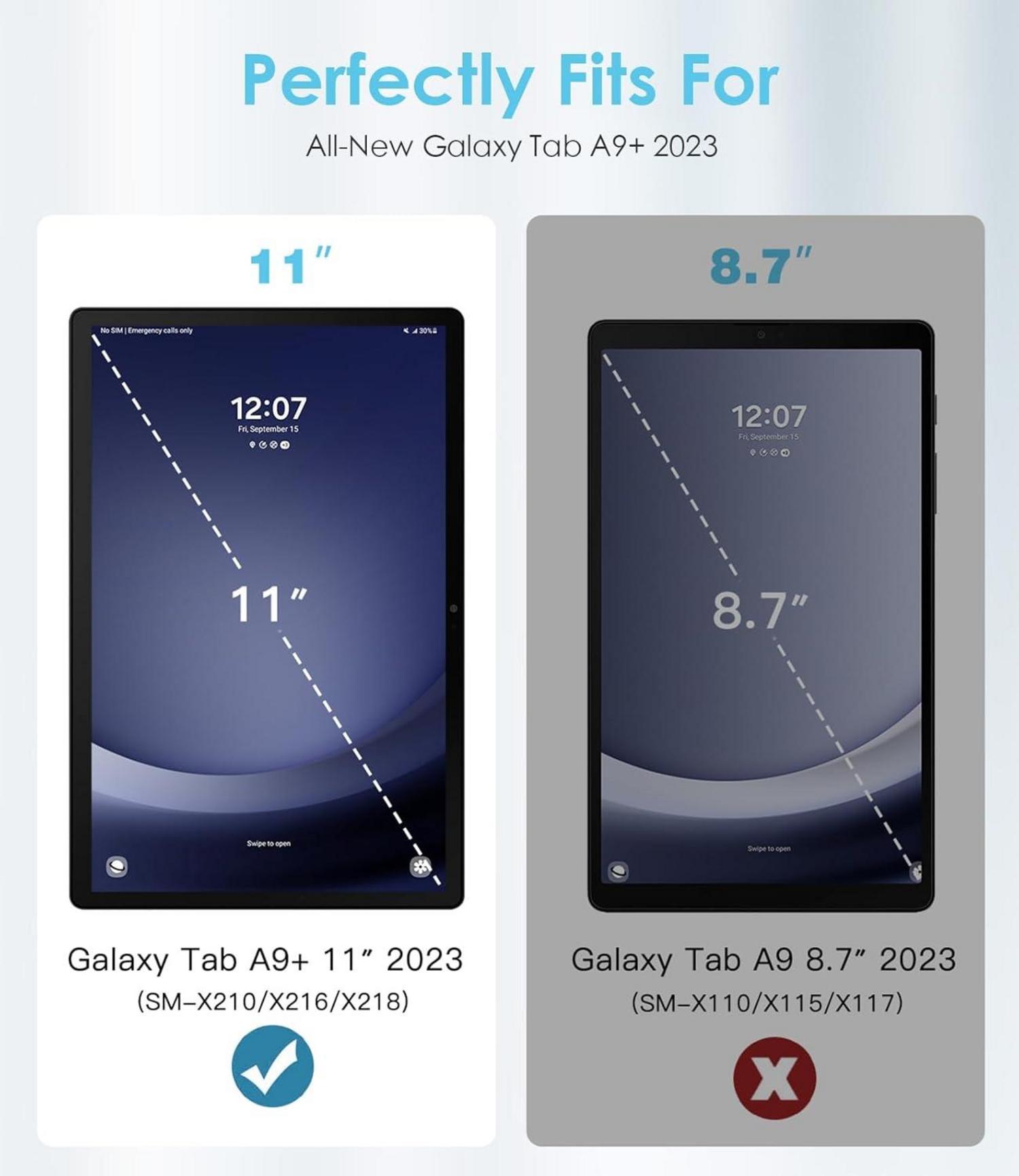 TiMOVO Drehbare Hülle Samsung Galaxy Tab A9+/A9 Plus 11 Zoll