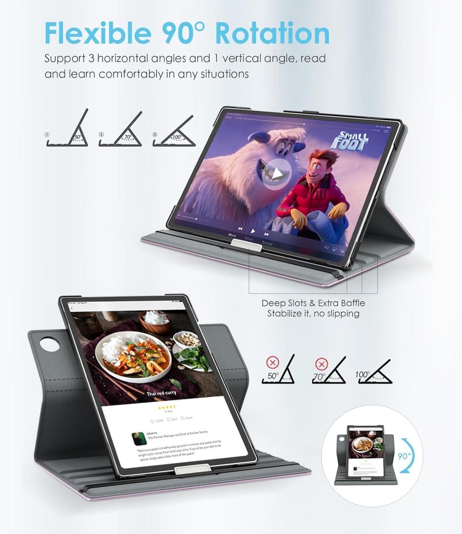 TiMOVO Drehbare PU-Leder Hülle für Samsung Galaxy Tab A9 Plus 11 Zoll