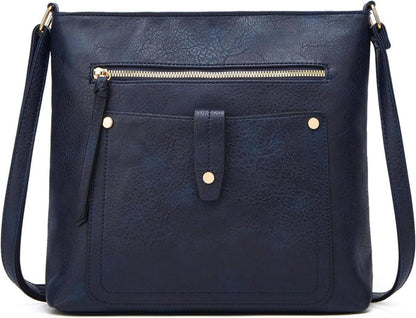 Damen Umhängetasche PU-Leder Crossbody-Tasche verstellbarer Riemen
