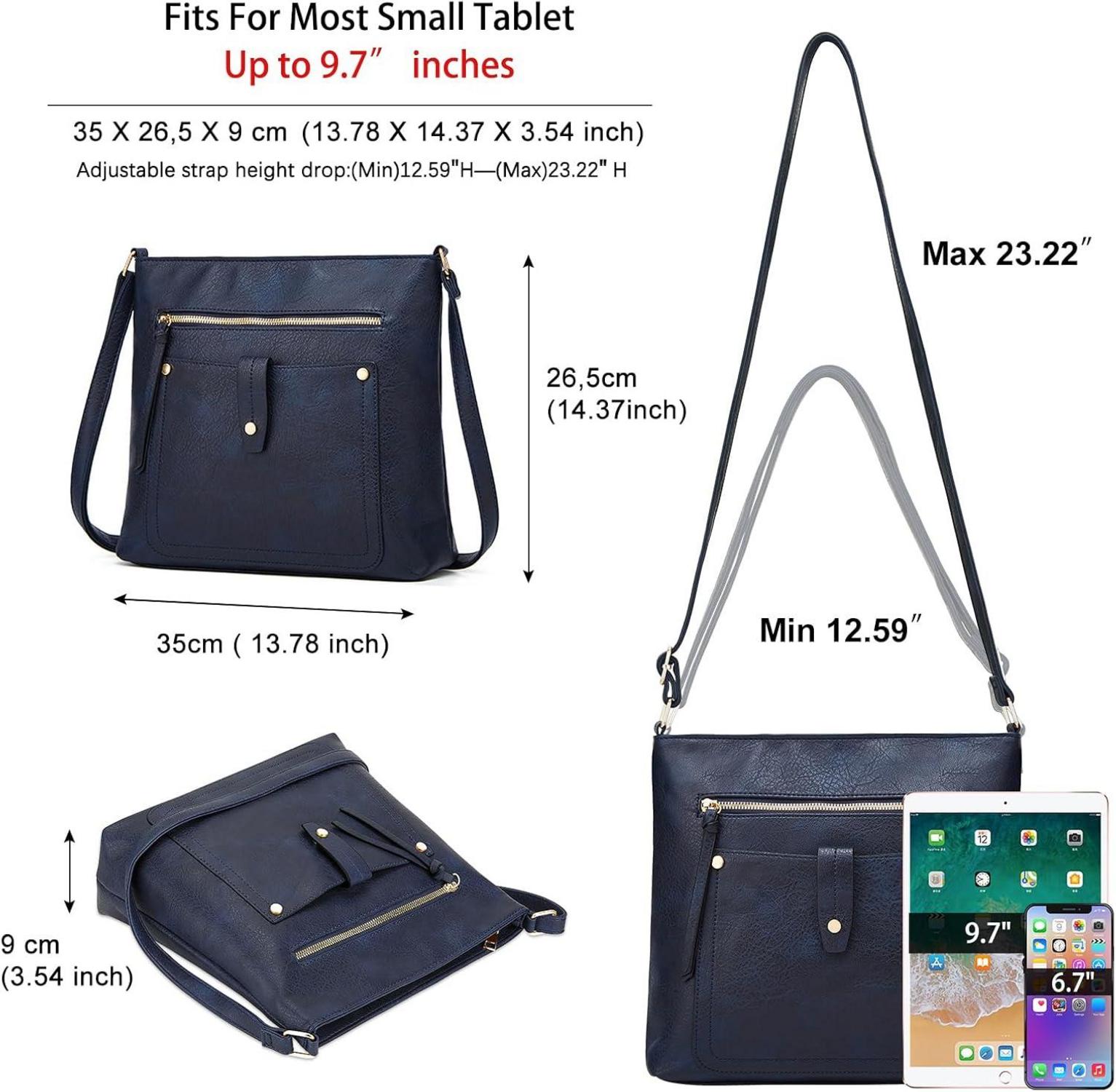 Damen Umhängetasche PU-Leder Crossbody-Tasche verstellbarer Riemen