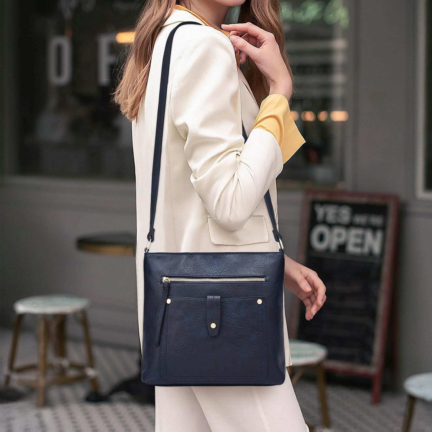 Damen Umhängetasche dobsechs PU-Leder Crossbody verstellbarer Riemen