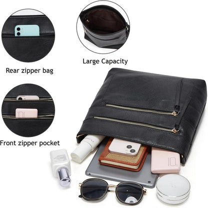 Umhängetasche aus weichem PU-Leder für Damen, Crossbody-Tasche mit
