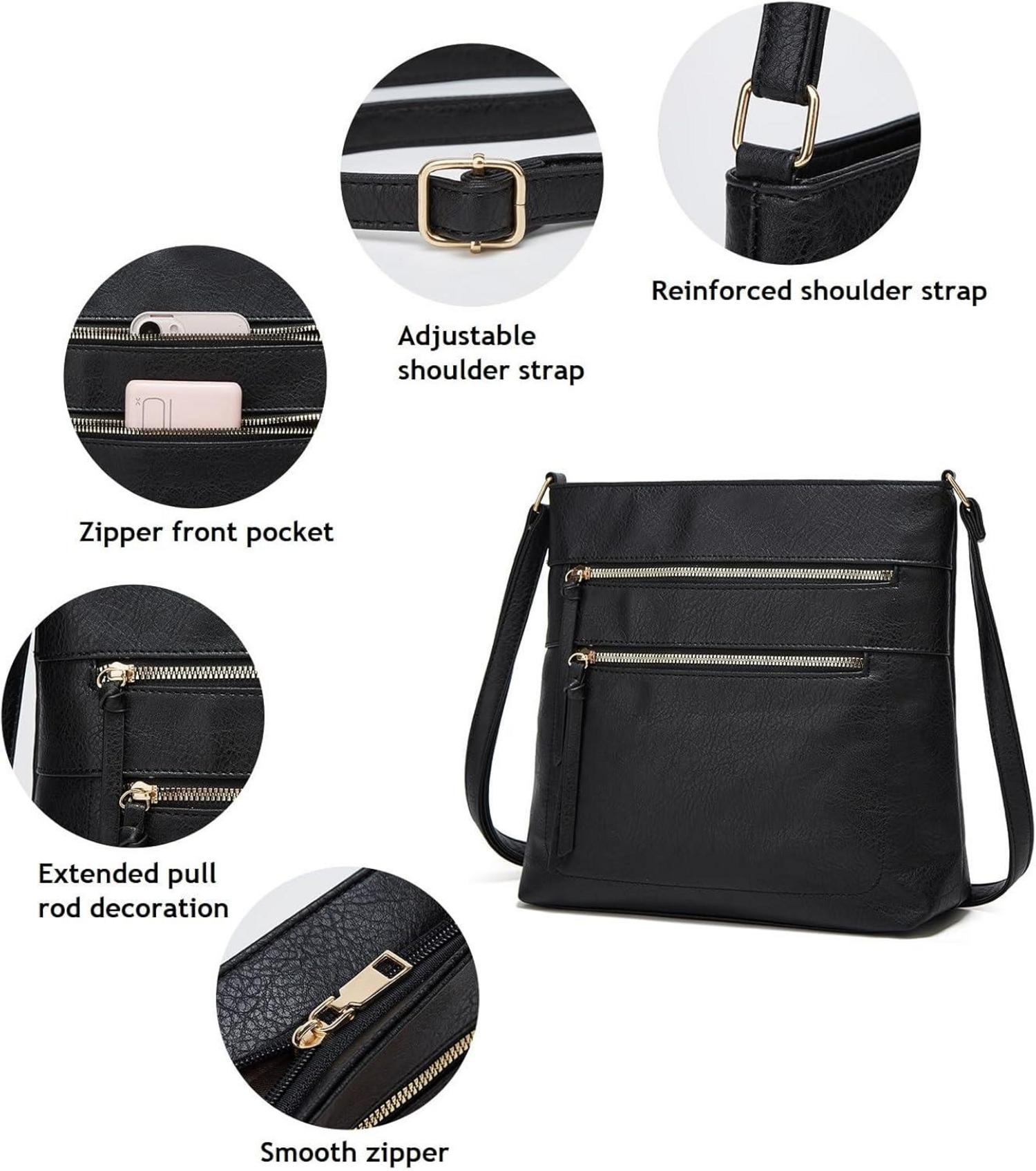 dobsechs Damen Umhängetasche aus PU-Leder, Crossbody-Tasche - verstellbarer