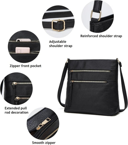 dobsechs Damen Umhängetasche aus PU-Leder, Crossbody-Tasche - verstellbarer