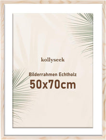 Bilderrahmen 50x70cm Echtholz Passepartout Acrylglas Kieferholz