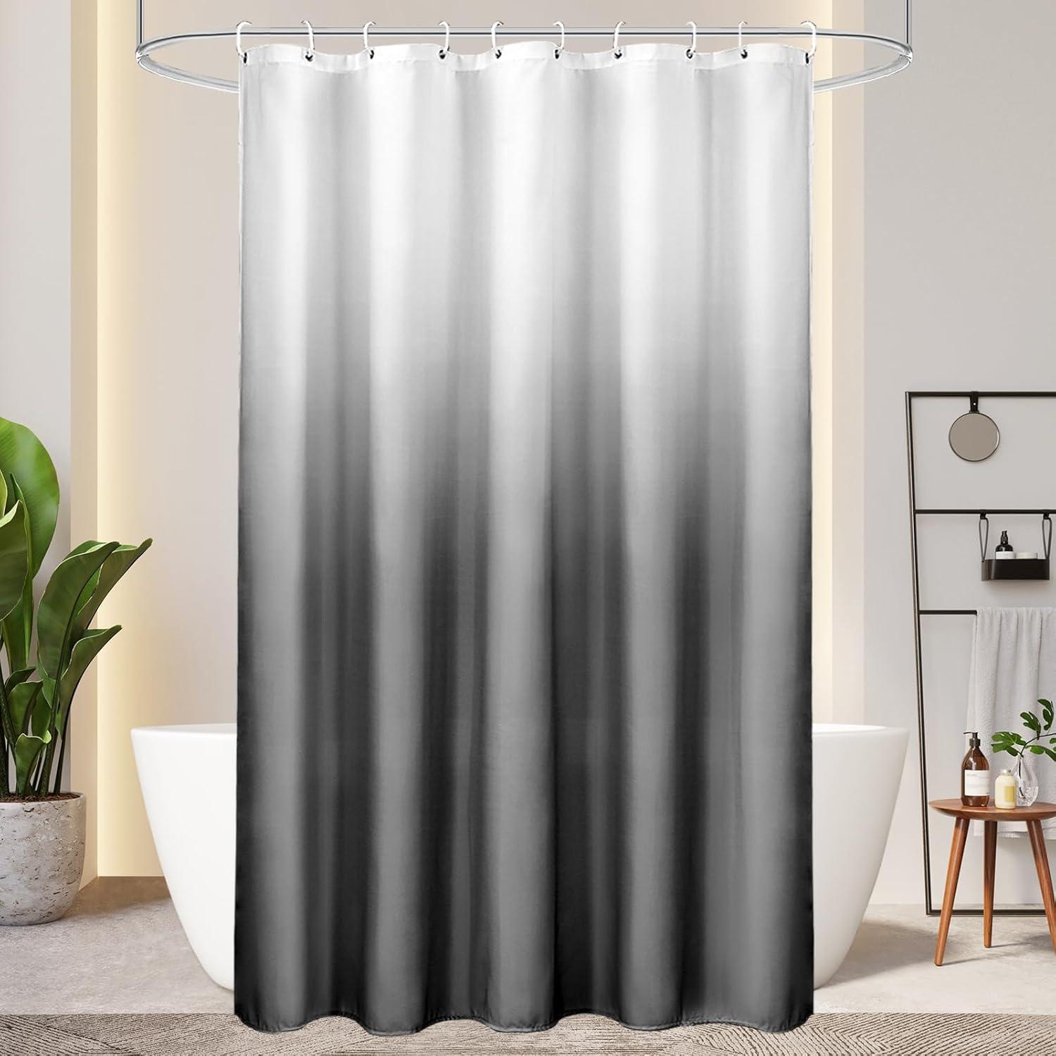 Textil Duschvorhang 150x200cm Grau Wasserdicht Waschbar mit