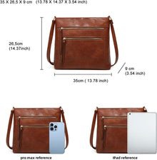 Umhängetasche aus PU-Leder für Damen, Crossbody-Tasche mit