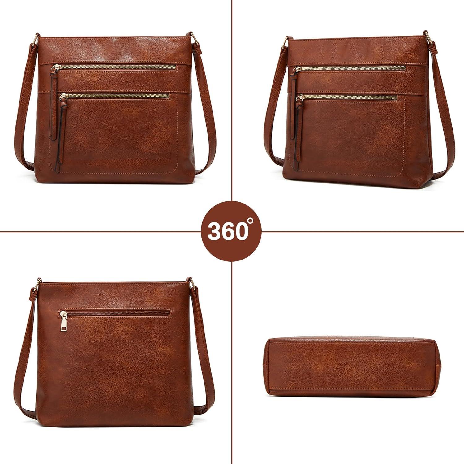 Umhängetasche aus weichem PU-Leder für Damen, Crossbody-Tasche mit