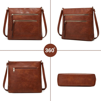 Umhängetasche aus weichem PU-Leder für Damen, Crossbody-Tasche mit