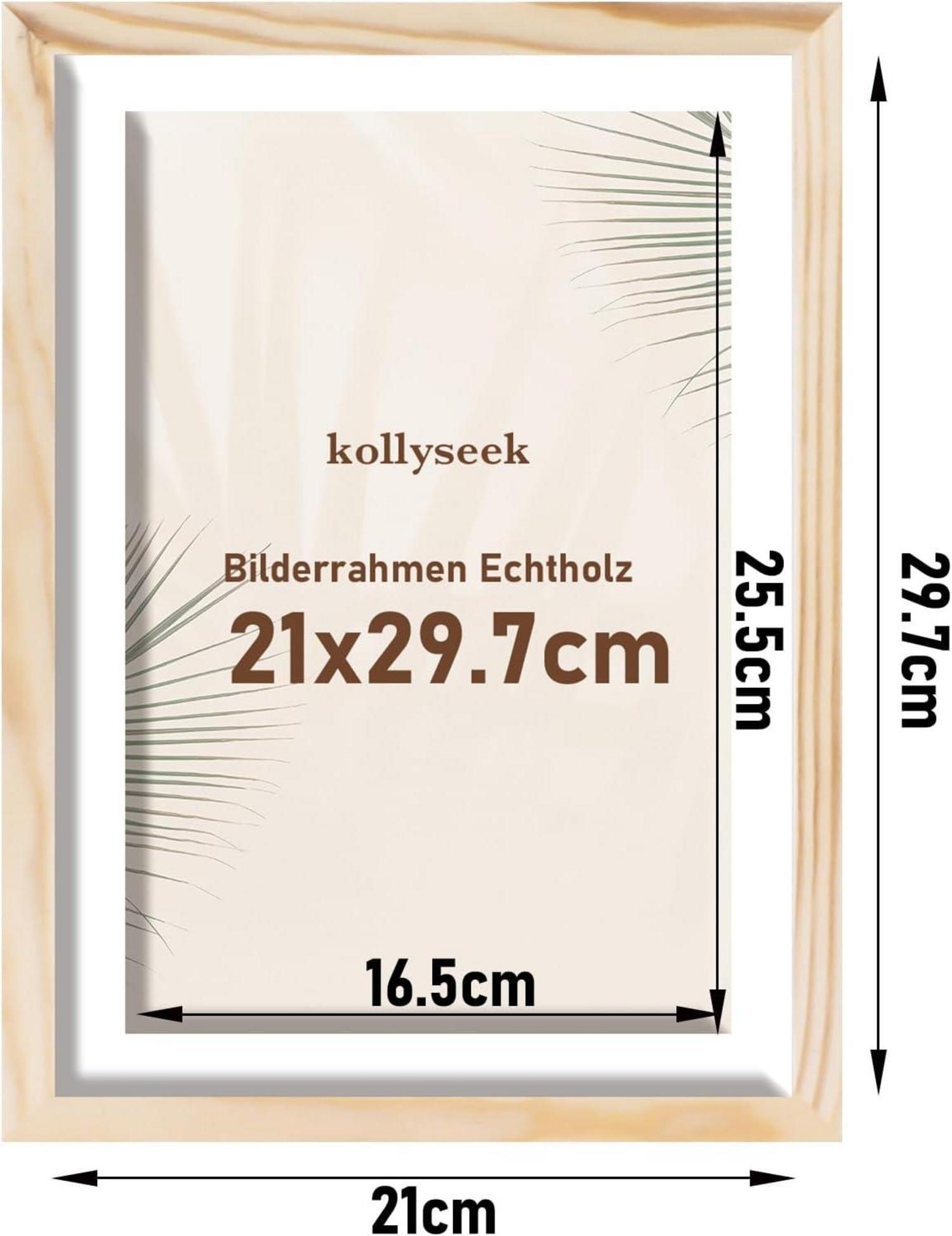Echtholz Bilderrahmen A4 mit Acrylglas Kieferholz Fotorahmen
