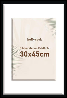 Bilderrahmen Echtholz 30x45cm Kieferholz Acrylglas Schwarz