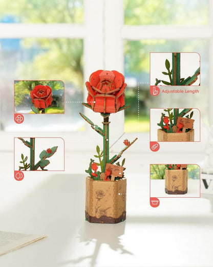 3D Puzzle Blumenstrauß Kit für Erwachsene - Holzblumen Modellbau