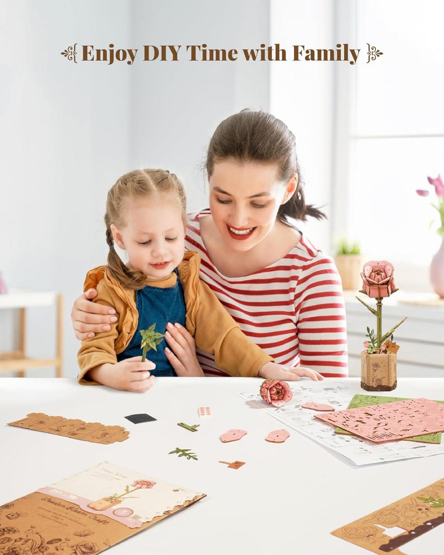 Rolife 3D Puzzle Blumen Blumenstrauß Handwerk Modell Kits für Erwachsene Bluete Romantisches Geschenk Valentinstag Muttertag