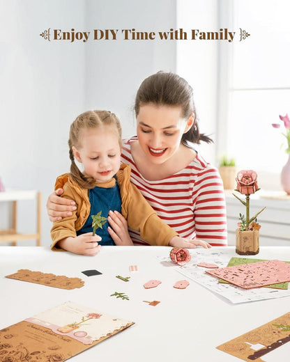 Rolife 3D Puzzle Blumen Blumenstrauß Handwerk Modell Kits für Erwachsene Bluete Romantisches Geschenk Valentinstag Muttertag
