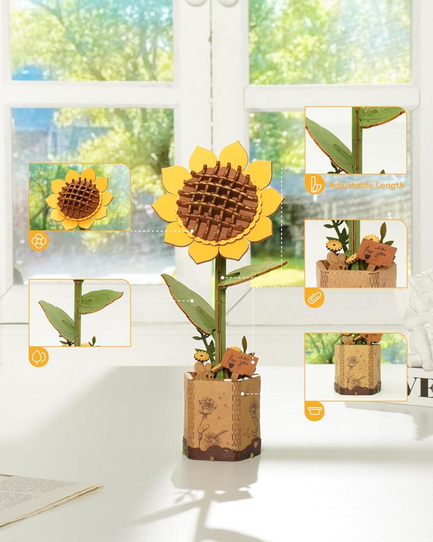 Rolife 3D Puzzle Blumenstrauß Holz Handwerk Modell Kit für Erwachsene
