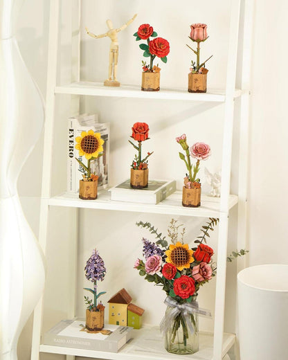 Holz Blumenstrauß 3D Puzzle Modell Kit Erwachsene Geschenk Handwerk