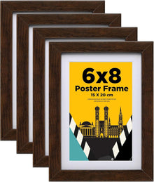 Modernes 4er Set Bilderrahmen aus Holz mit Acrylglas