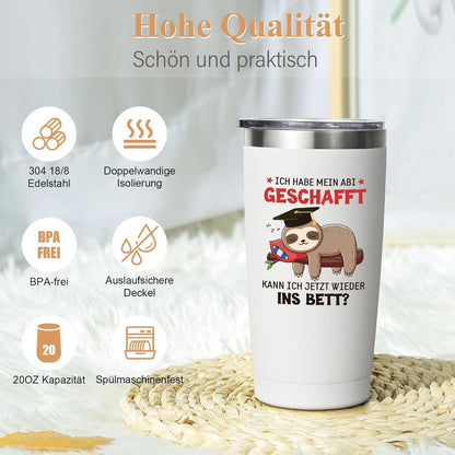 ABI 2024 Geschenk Tasse Junge Mädchen 600ml Kaffeebecher Zeugnisprüfung Gemeistert