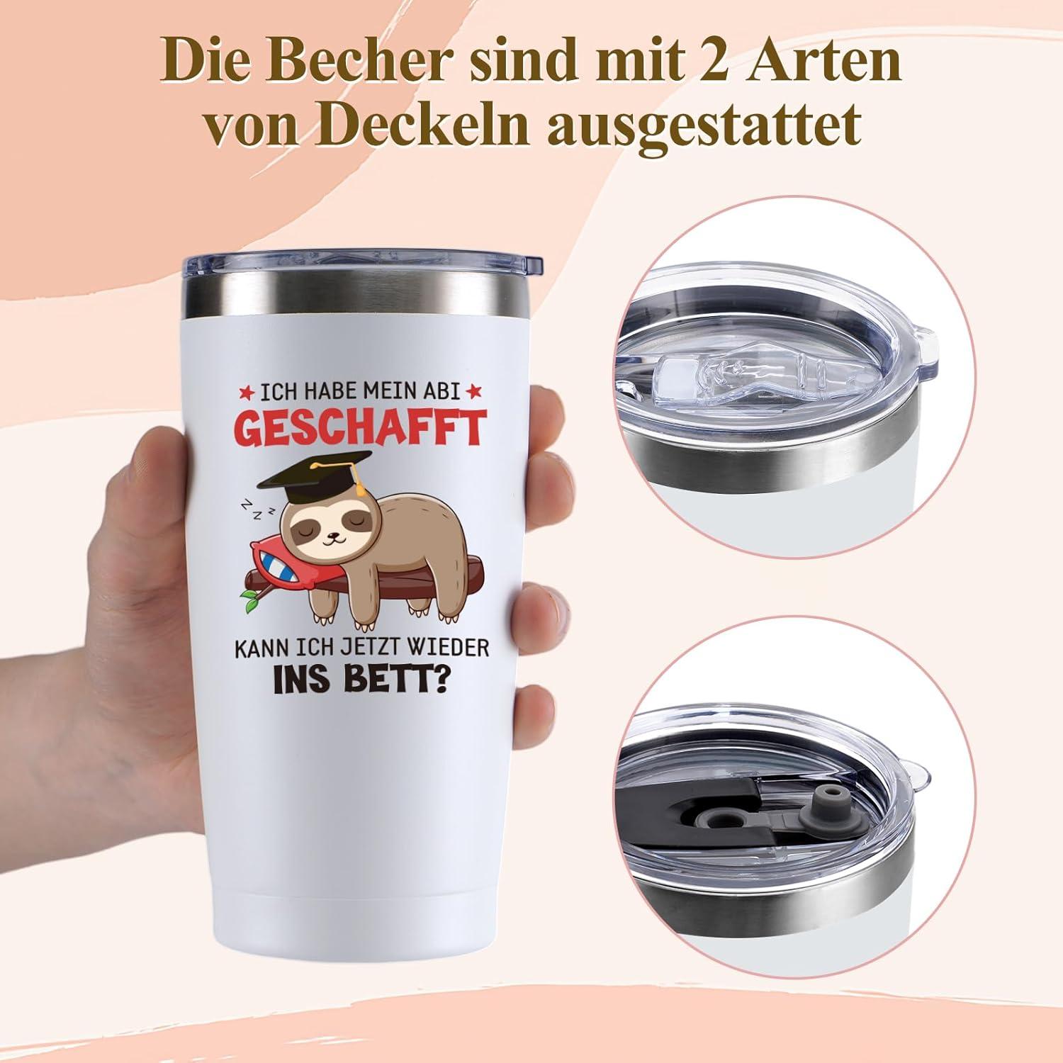 Lustige ABI 2024 Geschenk Tasse Junge Mädchen 600ml Coffee to go