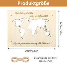 Geldgeschenk Hochzeit Weltkarte Holz Verpackung Grußkarte