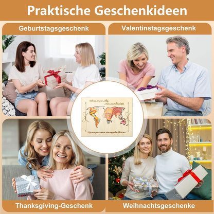 Geldgeschenk Hochzeit Weltkarte Holz Grußkarte Geburtstag Reise