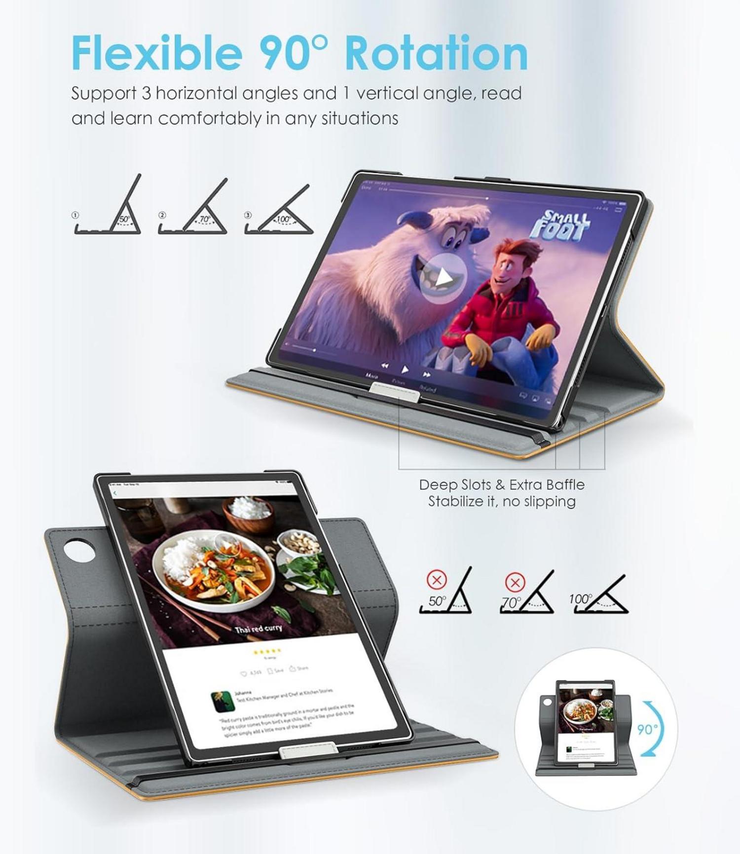 Drehbare Hülle für Samsung Galaxy Tab A9 Plus 11 Zoll 2023 - Aprikose
