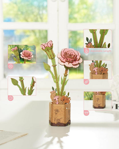 3D Puzzle Blumenstrauß Holzmodell Kit Romantisches Geschenk