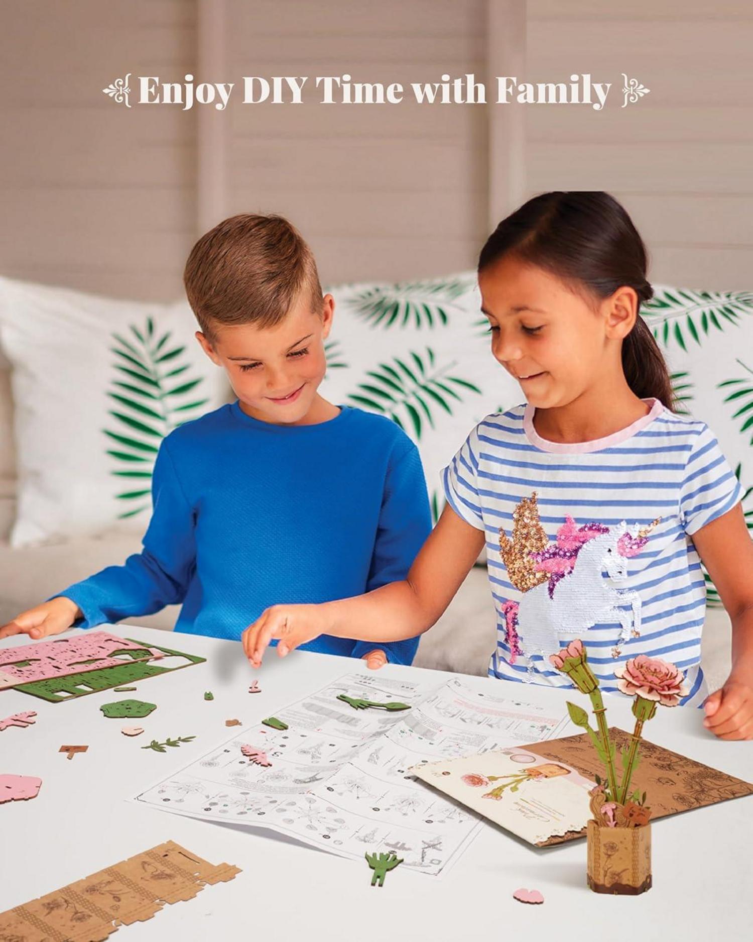 Rolife 3D Puzzle Blumen Blumenstrauß Modell Kit für Erwachsene Valentinstag Muttertag
