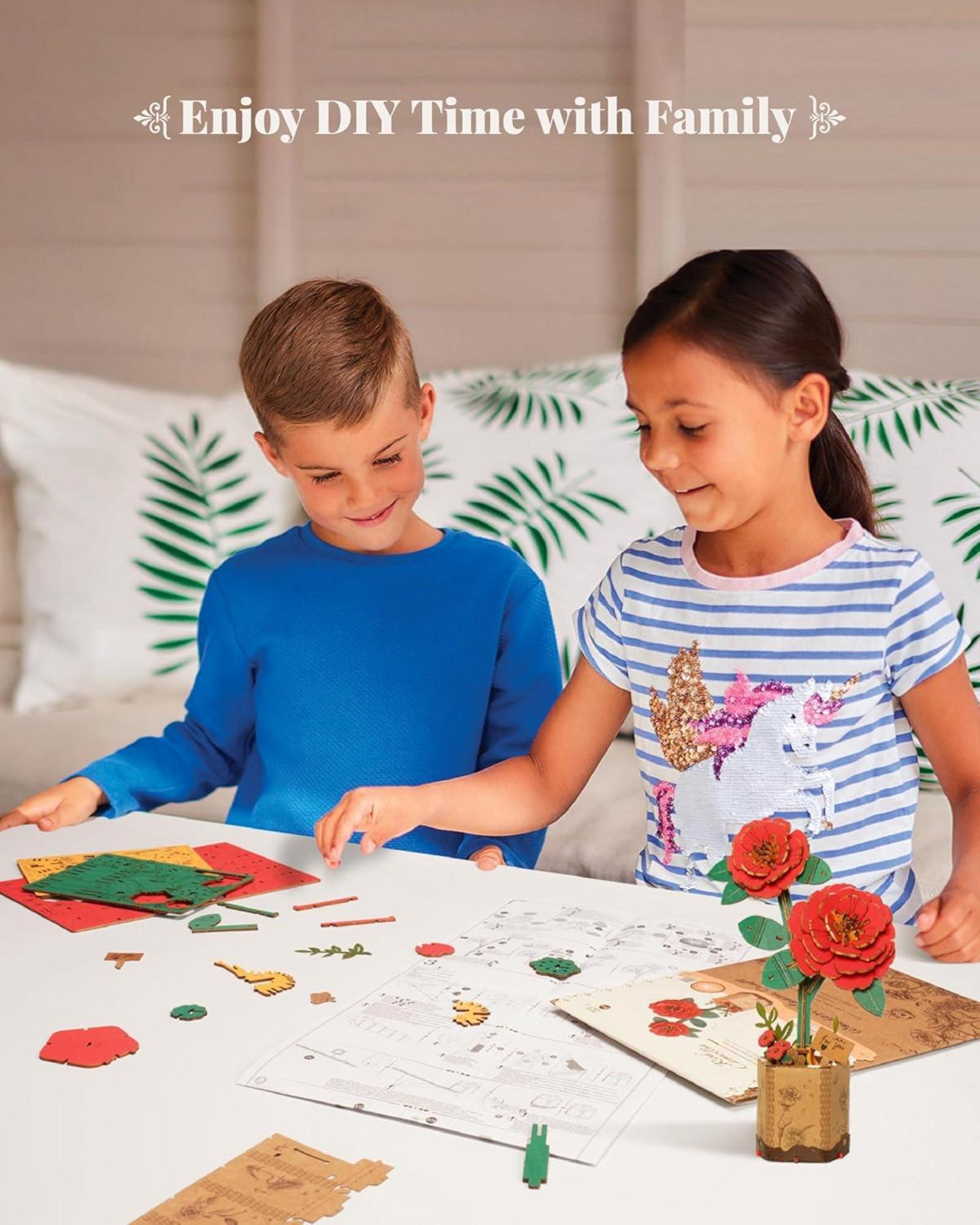 Rolife 3D Puzzle Blumenstrauß holz Blütenkit für Erwachsene