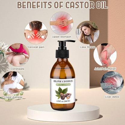 Organic Castor Oil 7 fl oz Cold Pressed for